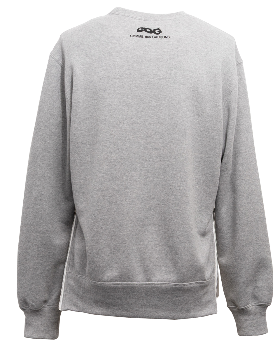 CDG CLASSIC CREW NECK SWEATSHIRT WITH ZIP