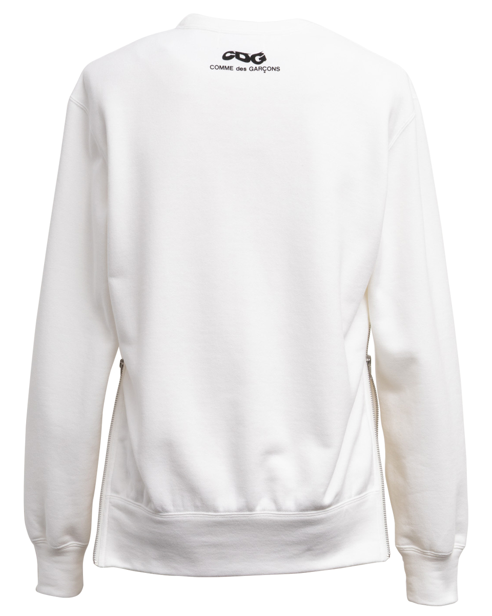 CDG CLASSIC CREW NECK SWEATSHIRT WITH ZIP