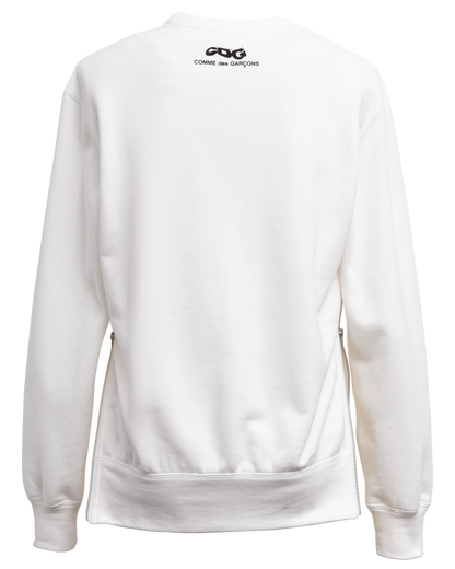 CDG CLASSIC CREW NECK SWEATSHIRT WITH ZIP