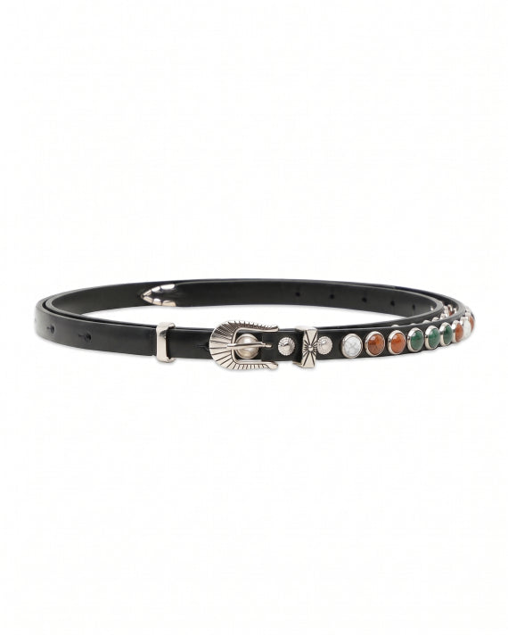 Toga Too Embellished Stone Leather Belt
