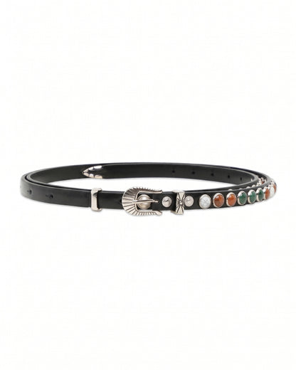 Toga Too Embellished Stone Leather Belt