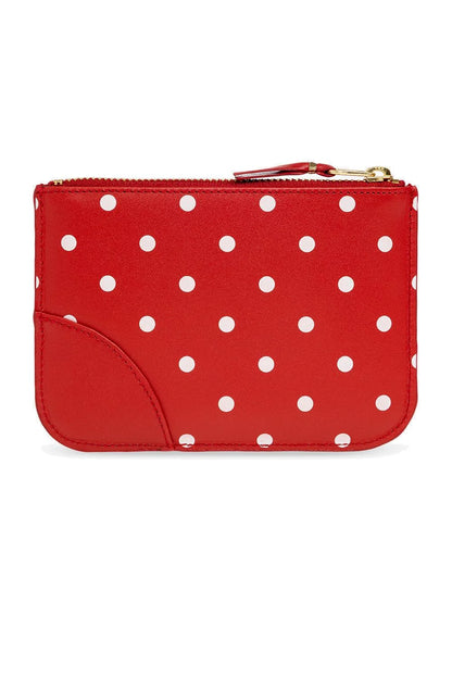 Comme des Garçons Wallet Blue Dot printed leather zip wallet