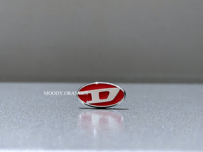 Diesel Red Enamel Stainless Steel Single Stud Earring