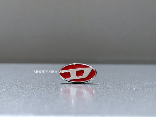 Diesel Red Enamel Stainless Steel Single Stud Earring