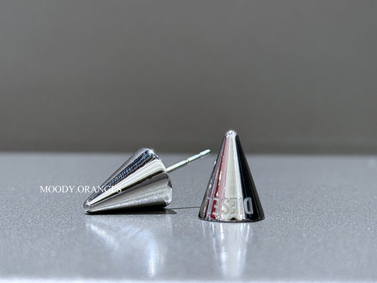 Diesel Cone Brass Stud Earrings
