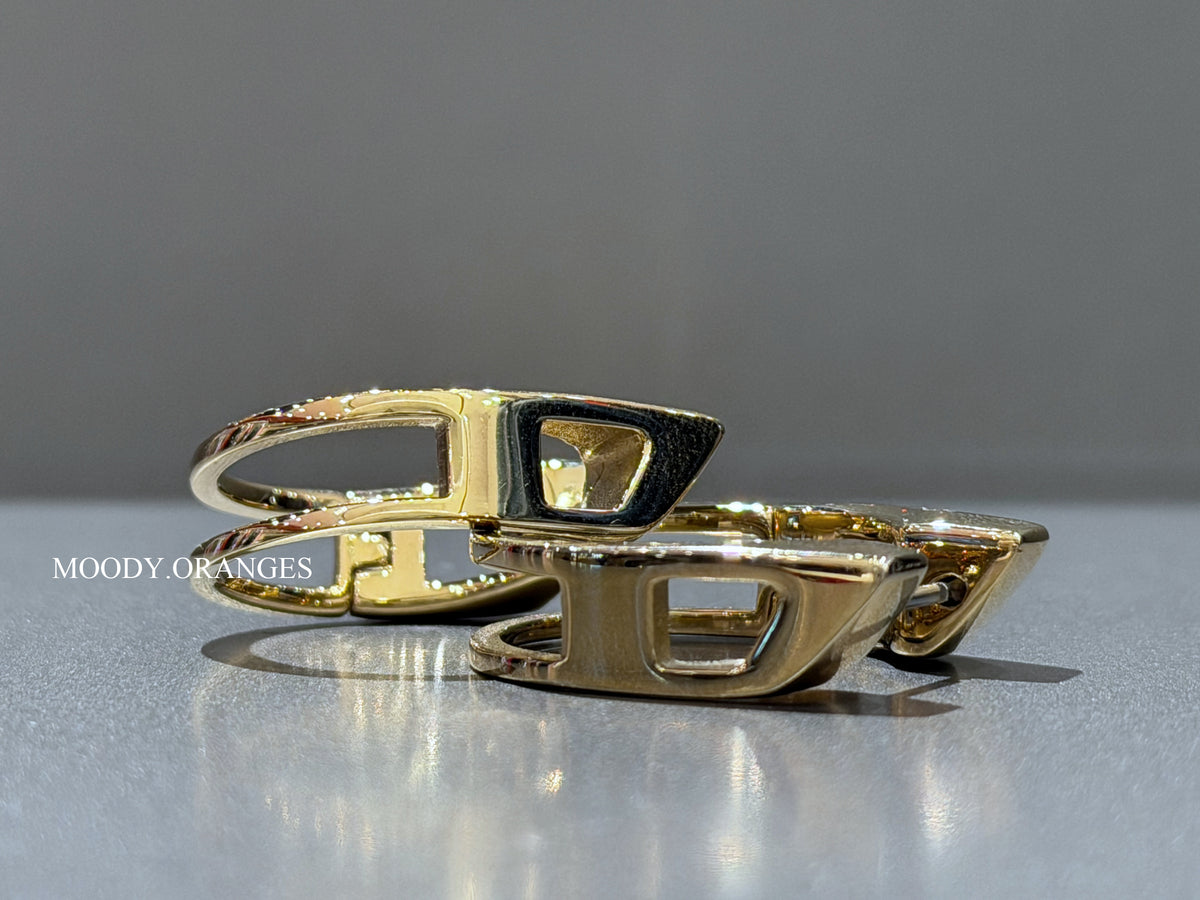 Diesel Gold-Tone Stainless Steel Hoop Earrings