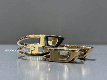 Diesel Gold-Tone Stainless Steel Hoop Earrings