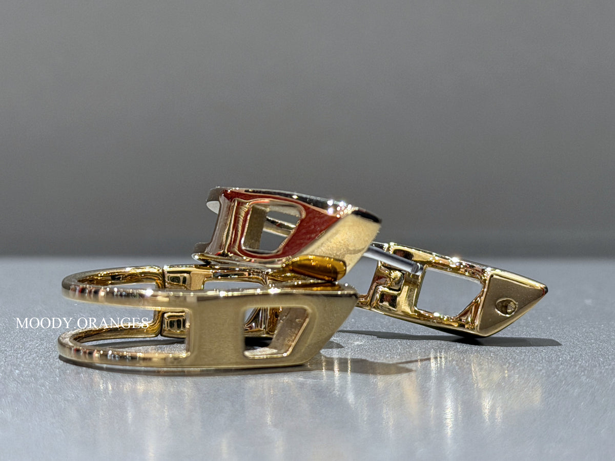 Diesel Gold-Tone Stainless Steel Hoop Earrings