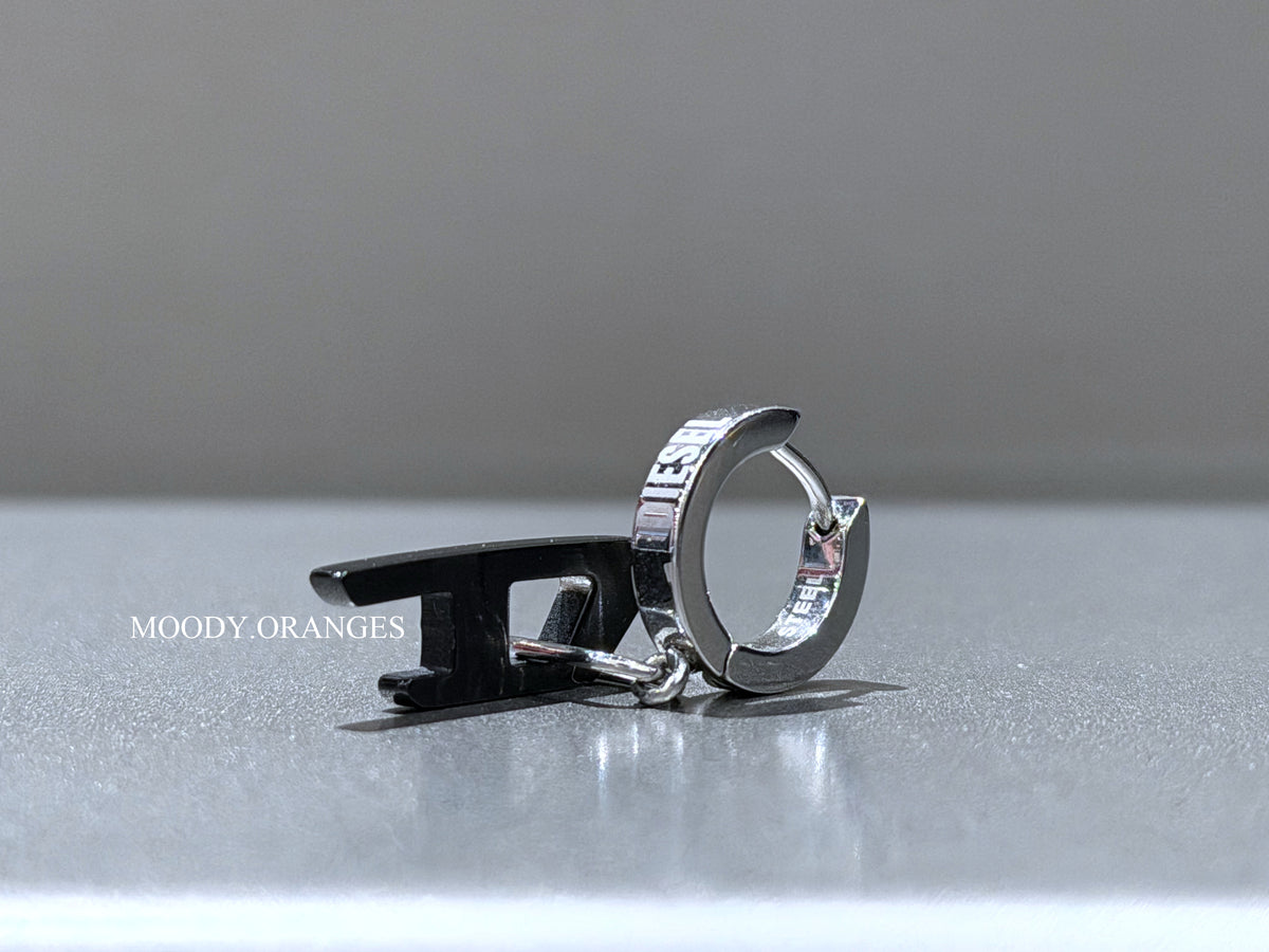 Diesel Stainless Steel Glitz D Drop Earring