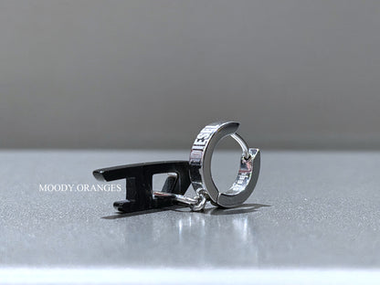 Diesel Stainless Steel Glitz D Drop Earring