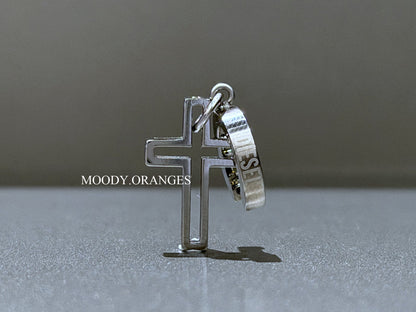 Diesel Stainless Steel Cross Motif Single Drop Earring