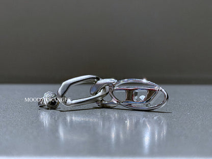 Diesel Oval D Logo Drop Earring