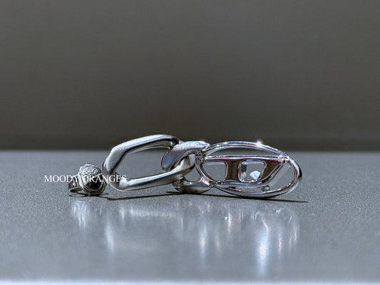 Diesel Oval D Logo Drop Earring
