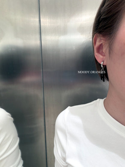Diesel Stainless Steel Glitz D Drop Earring