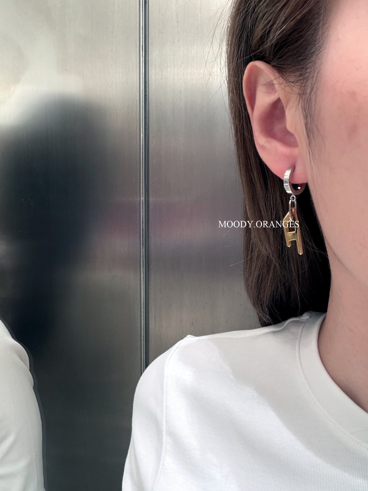 Diesel Stainless Steel Glitz D Drop Earring