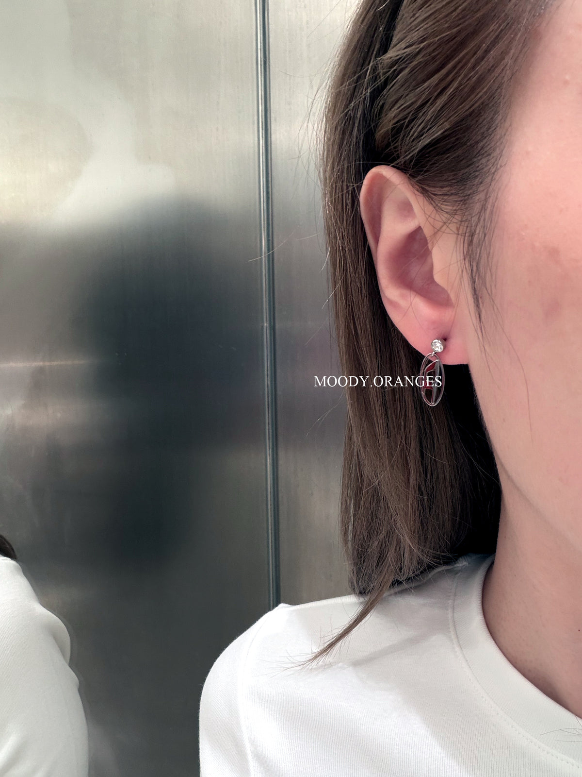 Diesel Stainless Steel Drop Earring