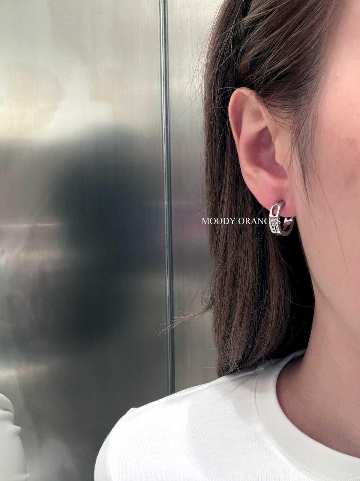 Diesel Stainless Steel Hoop Earring