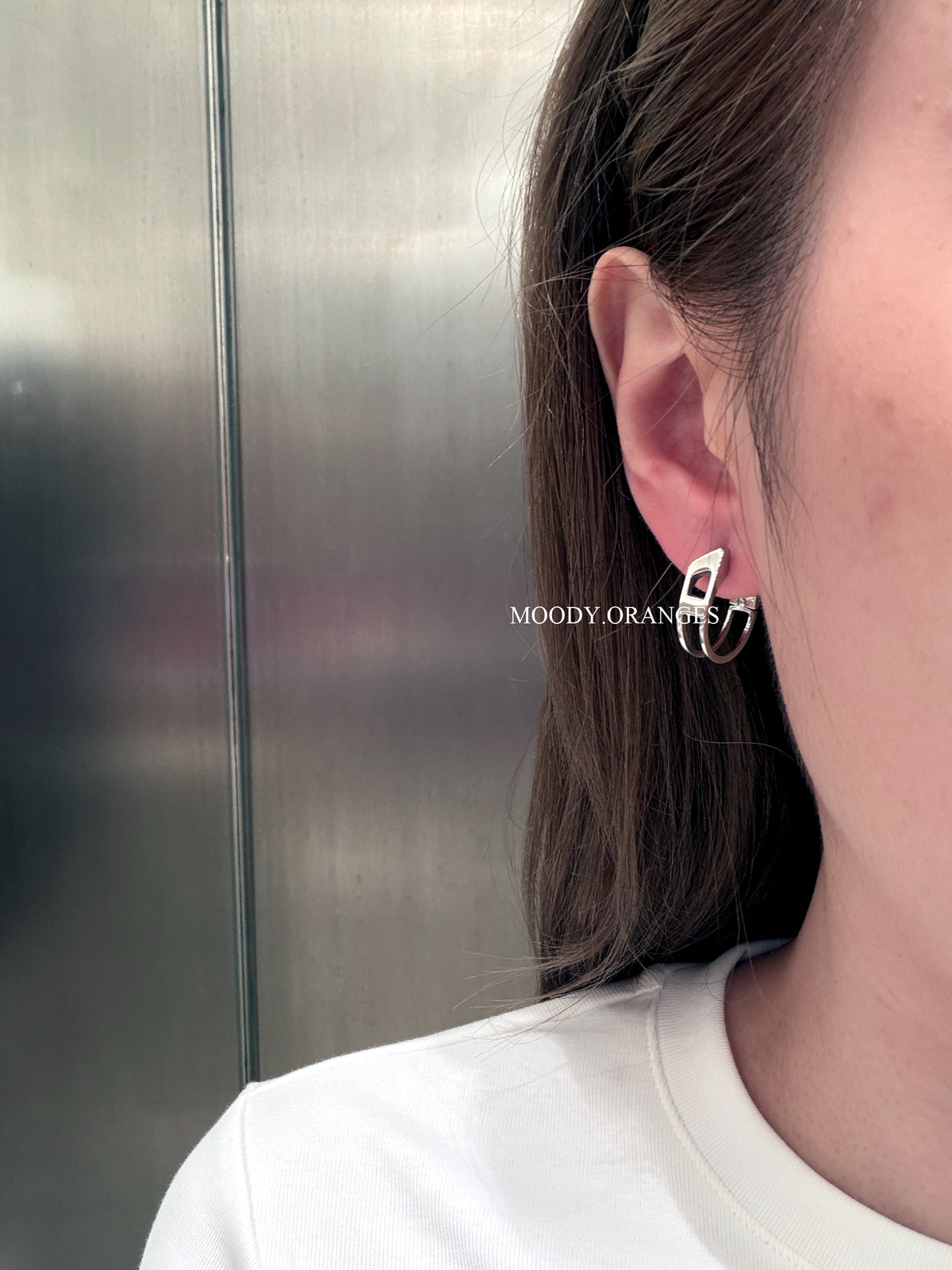 Diesel Stainless Steel Hoop Earring