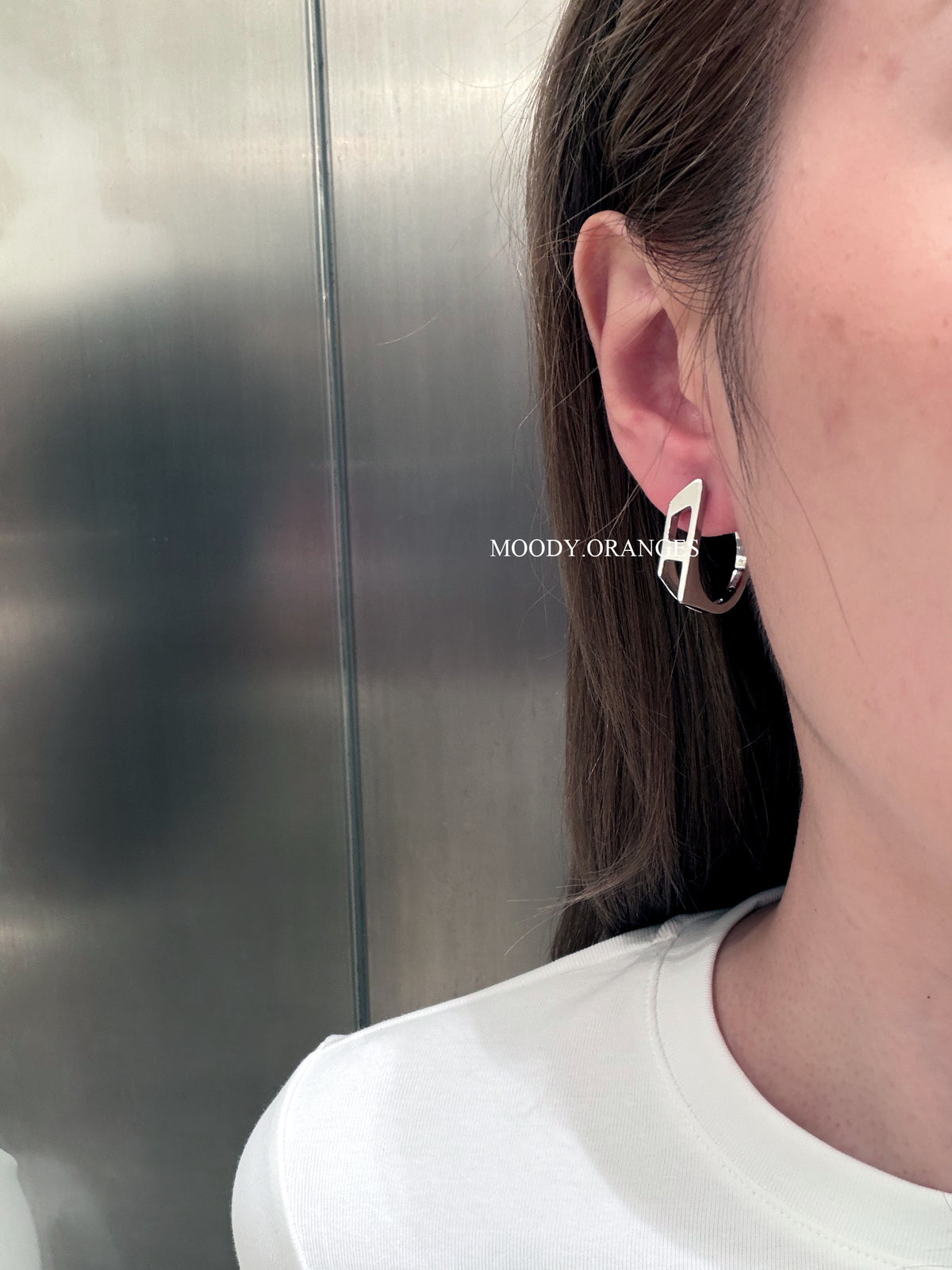 Diesel Stainless Steel Hoop Earring