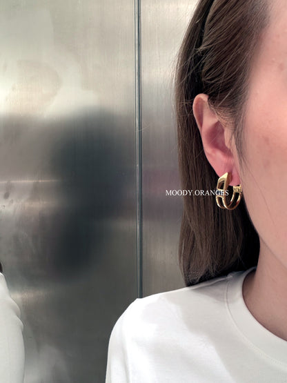 Diesel Gold-Tone Stainless Steel Hoop Earrings