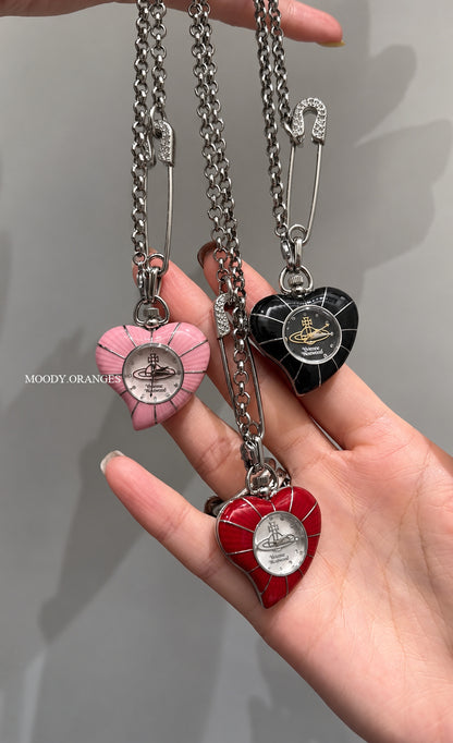 Vivienne Westwood Heart Pendant Watch Necklace - MOODY ORANGES