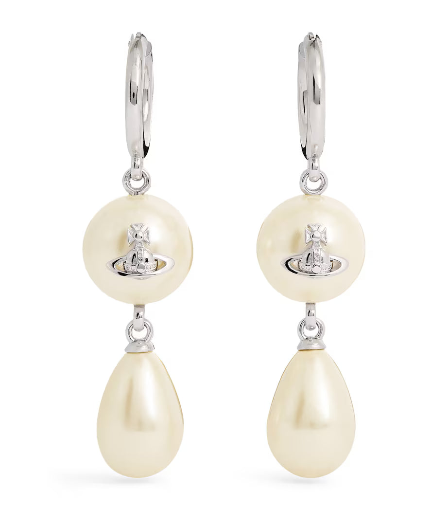 Vivienne Westwood Faux Pearl Martha Drop Earrings - MOODY ORANGES
