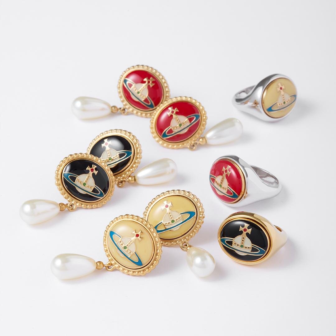 Vivienne Westwood Enamel Button Earrings