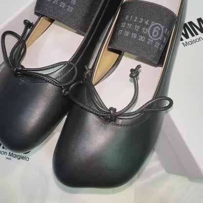 MM6 Maison Margiela Black Anatomic Ballerina Flats