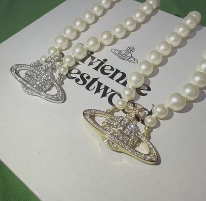 Vivienne Westwood Bas Relief Pearl Necklace