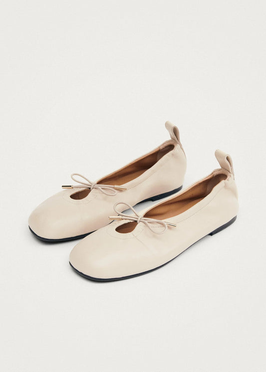 ALOHAS Rosalind Cream Leather Ballet Flats