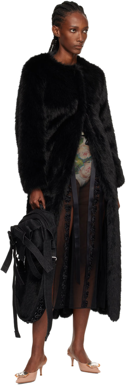 Simone Rocha Black Beaded Classic Bow Crossbody Bag