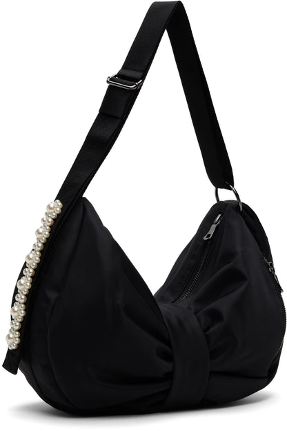 Simone Rocha Black Beaded Sling Bow Bag