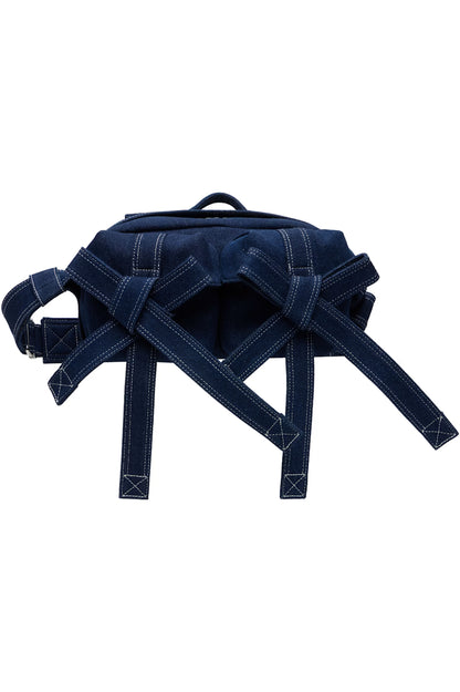 Simone Rocha Blue Beaded Classic Bow Crossbody Bag